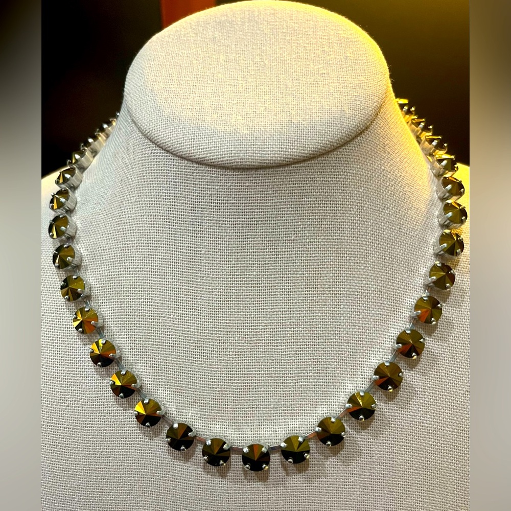 Sabika Gold and Black Crystal Necklace